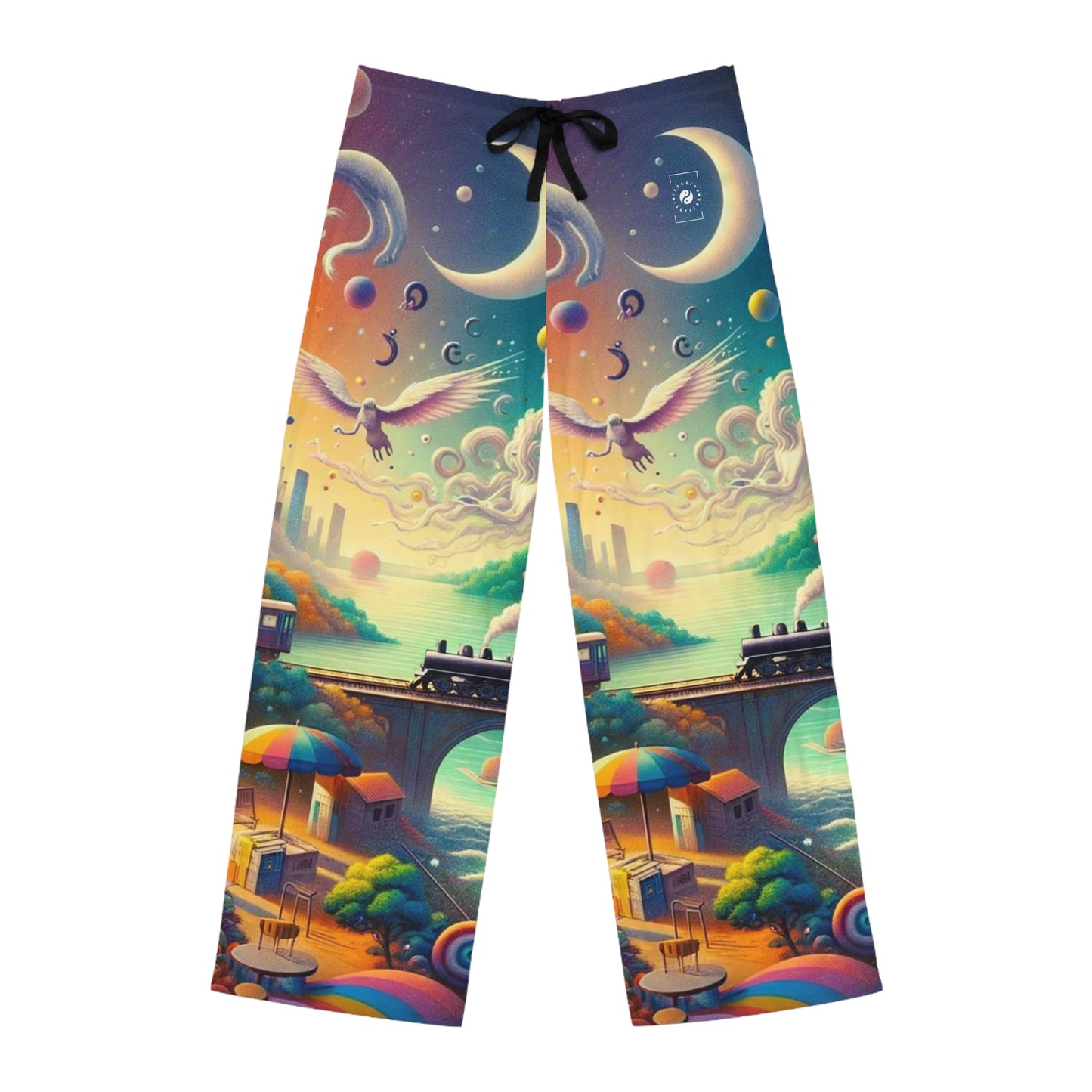 "Mirrors of Metaphor: A Murakami Odyssey" - men's Lounge Pants