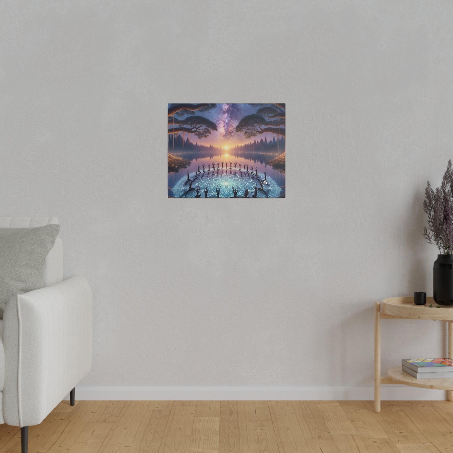 "Celestial Serenity: Mandala's Reflection" - Art Print Canvas