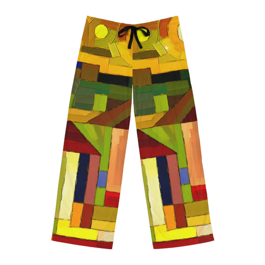 "Earthen Adobes in Hues of Hundertwasser" - men's Lounge Pants