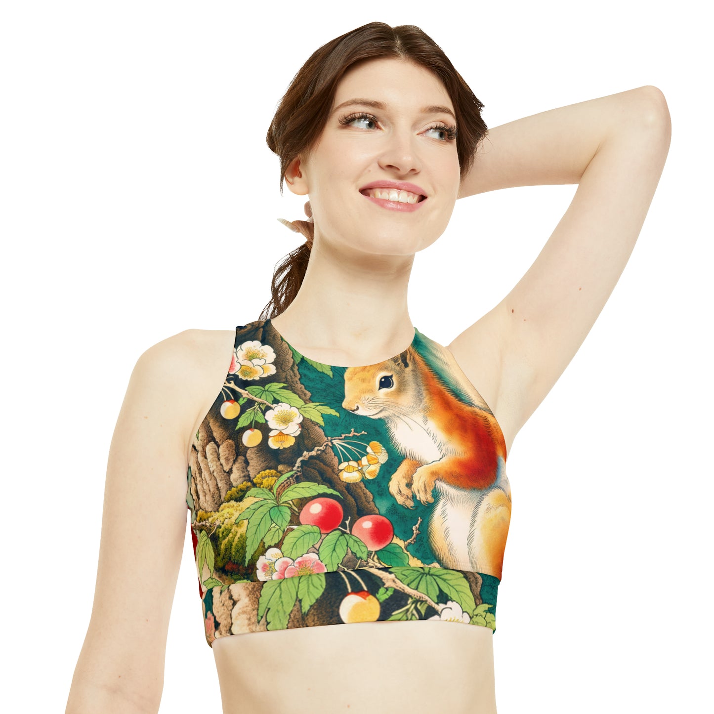 Squirrel's Serenity  - High Neck Crop Top