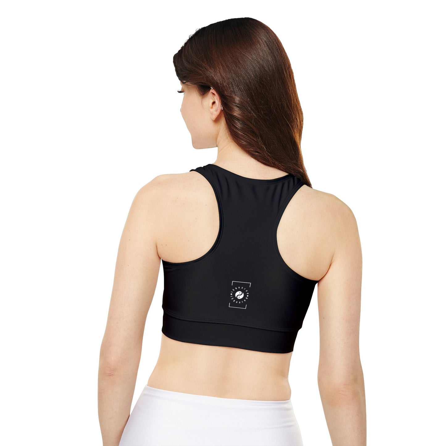 Pure Black - Lined & Padded Sports Bra