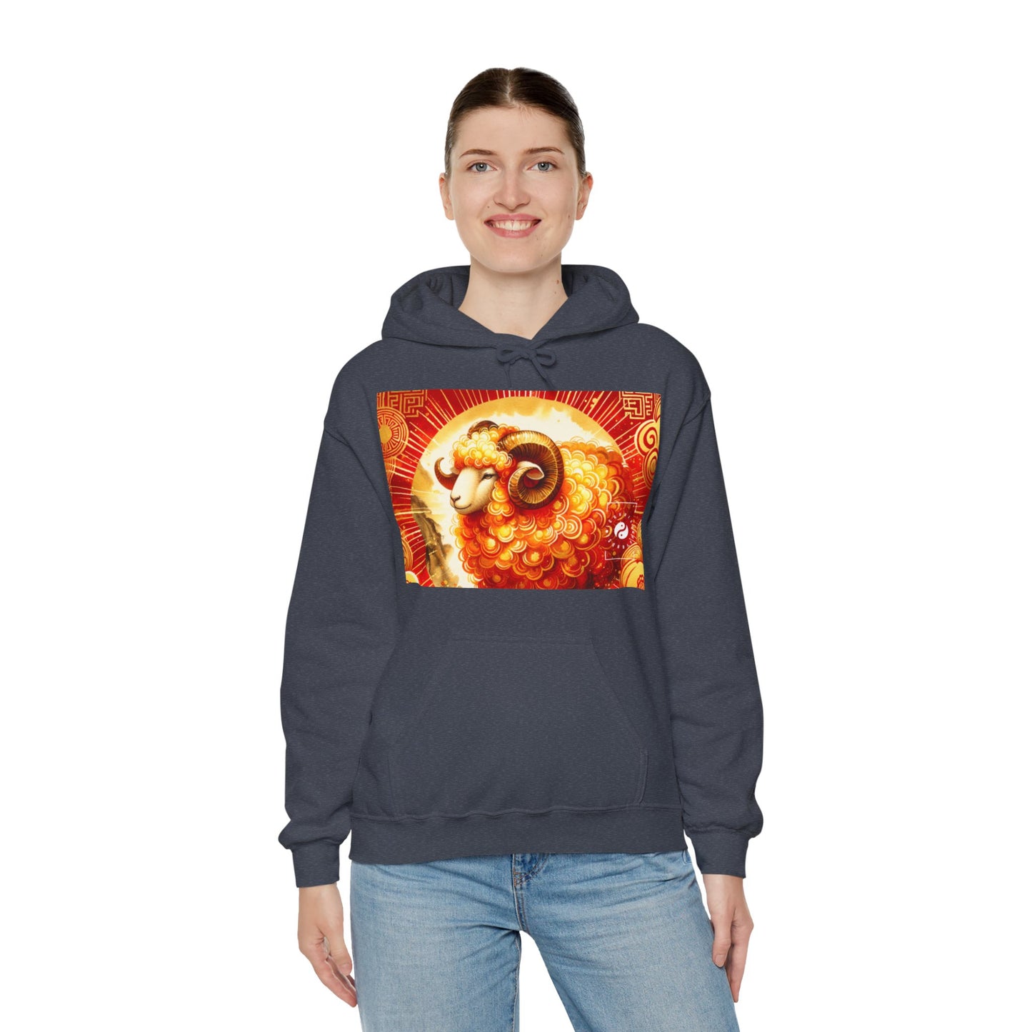 "Auspicious Gold of Divine Ewe: A Lunar New Year Revelry" - Hoodie