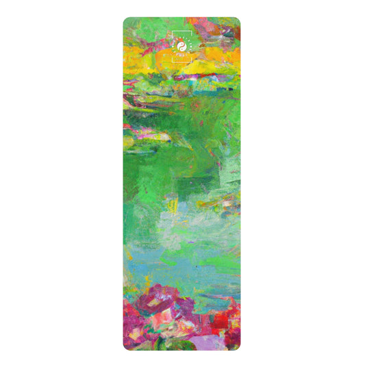 "Lily Aquarelle : Reflets du crépuscule" - Tapis de yoga