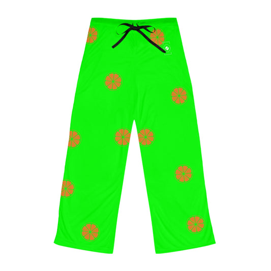 #05FD00 Lime Green + Mandarin - Women lounge pants