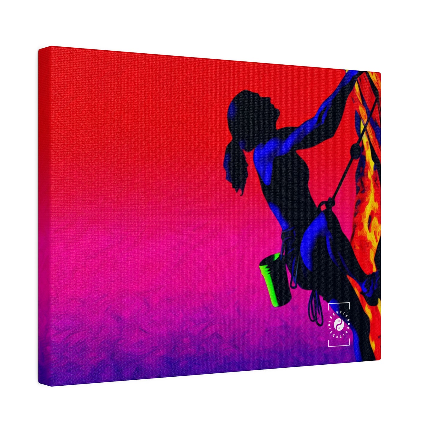 "Technicolour Ascent: The Digital Highline" - Art Print Canvas