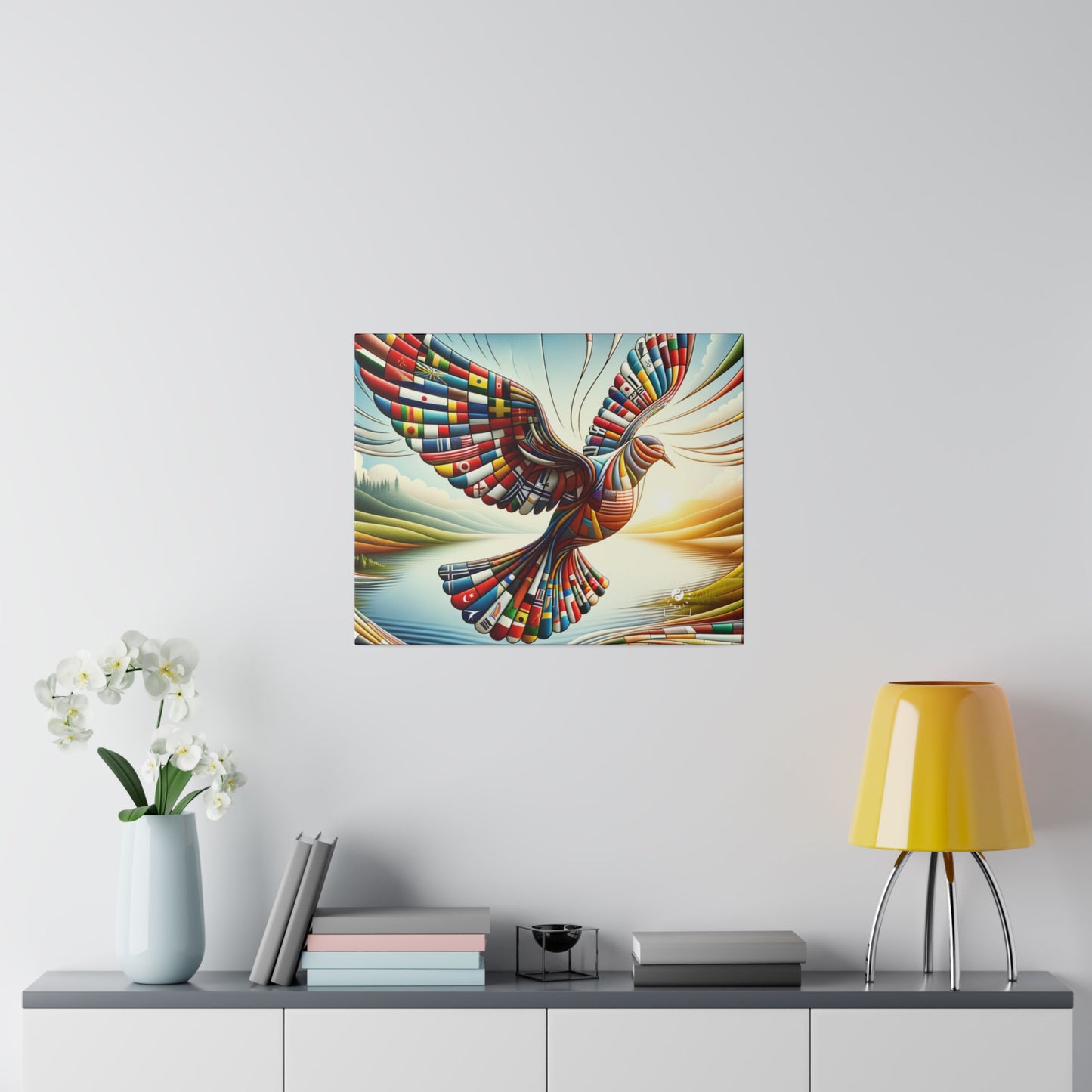 "Global Tapestry of Tranquility" - Art Print Canvas