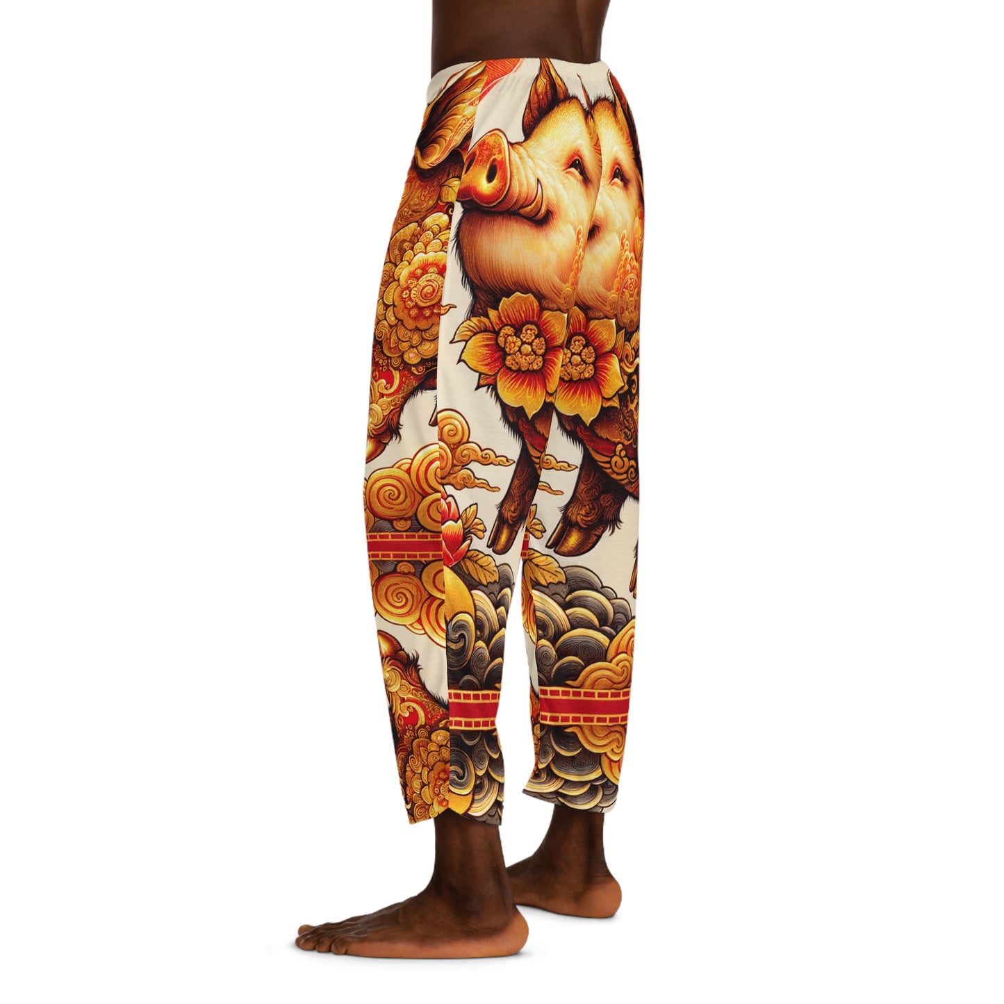 "Golden Prosperity: The Divine Boar Celebration" - men's Lounge Pants