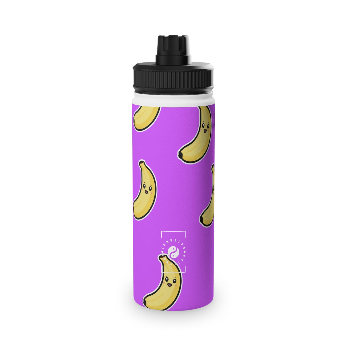 #D65BFF Purple + Banana - Sports Water Bottle