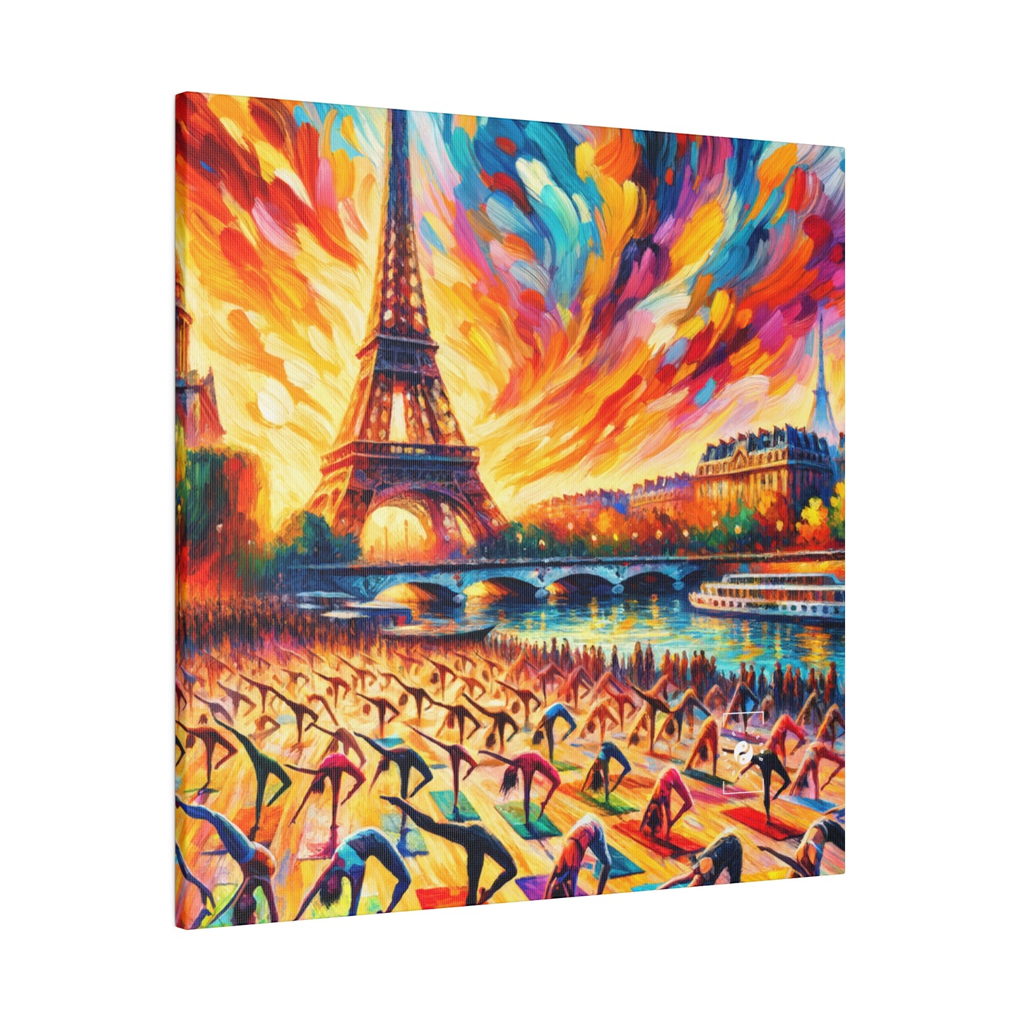 Parisian Yoga Chic - Art Print Canvas