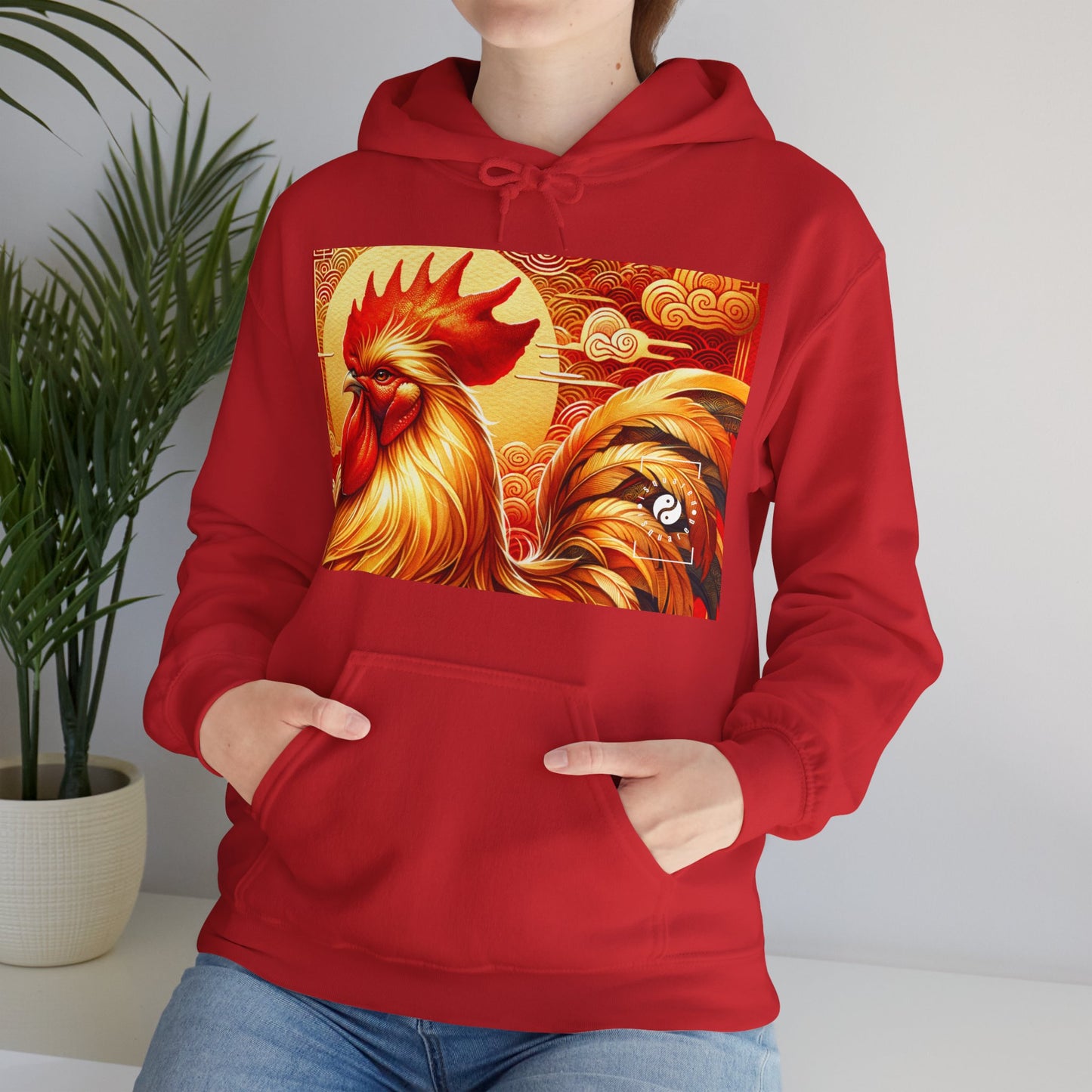 "Crimson Dawn: The Golden Rooster's Rebirth" - Hoodie