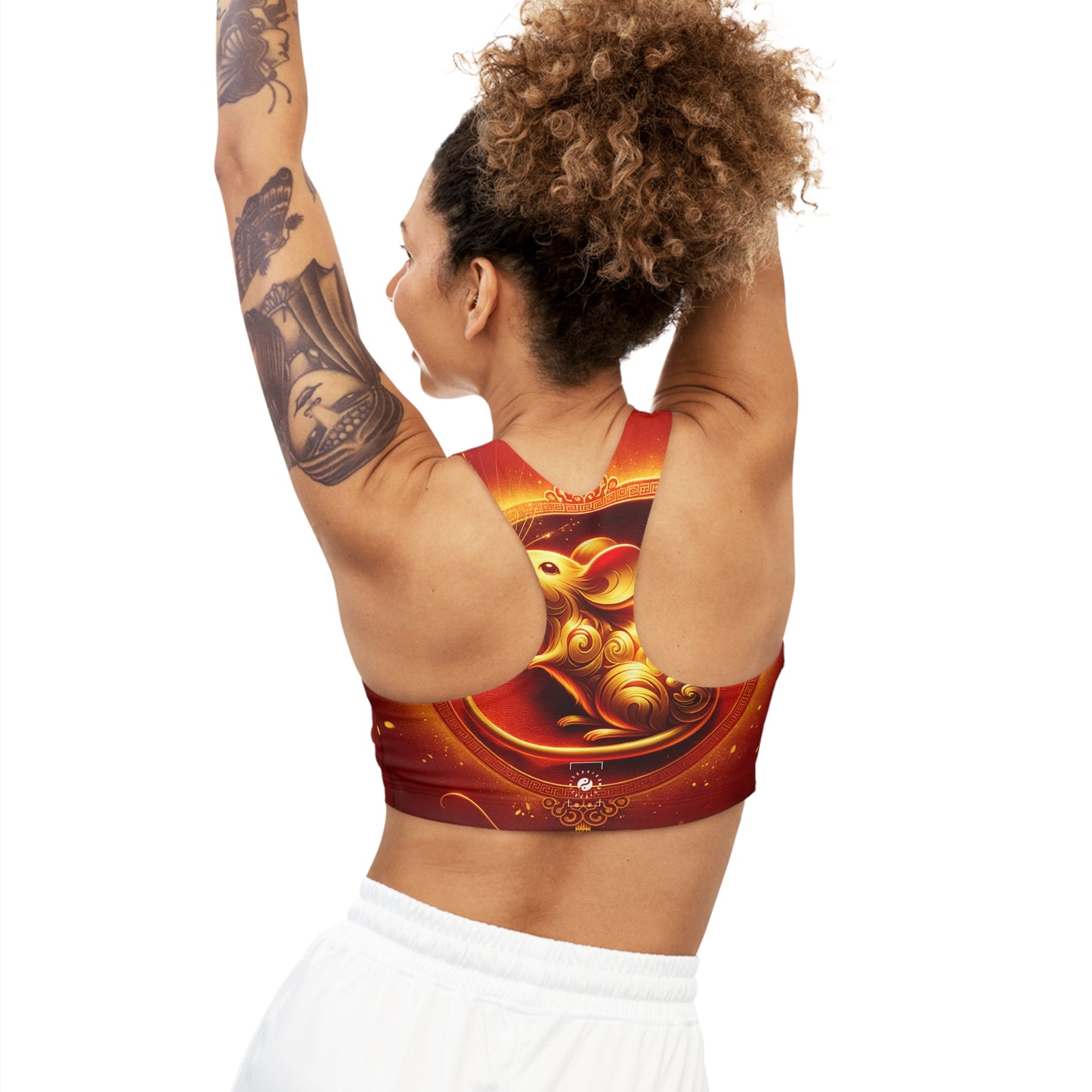 "Golden Emissary: A Lunar New Year's Tribute" - Seamless Sports Bra