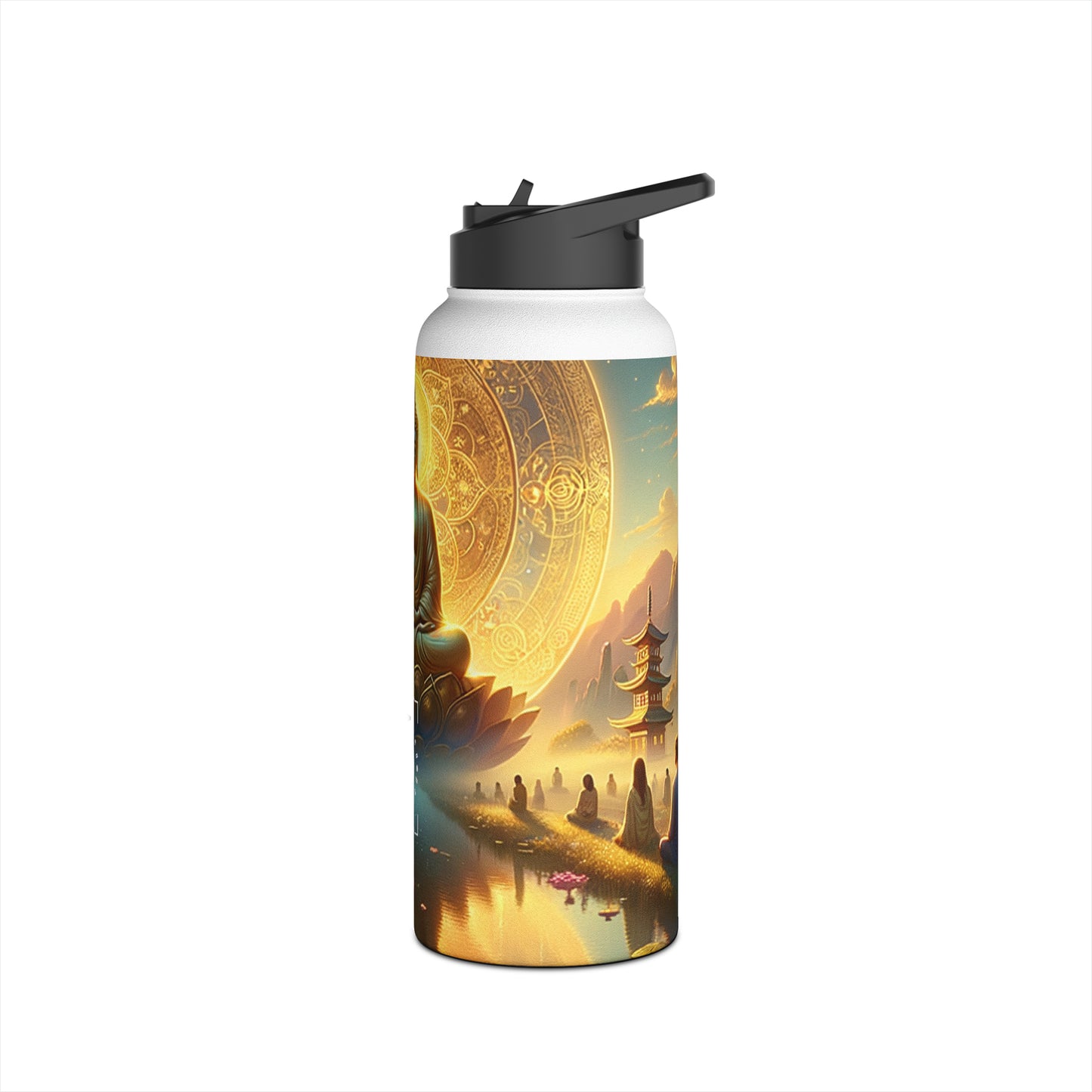 "Serenity in Transience: Illuminations of the Heart Sutra" - Water Bottle