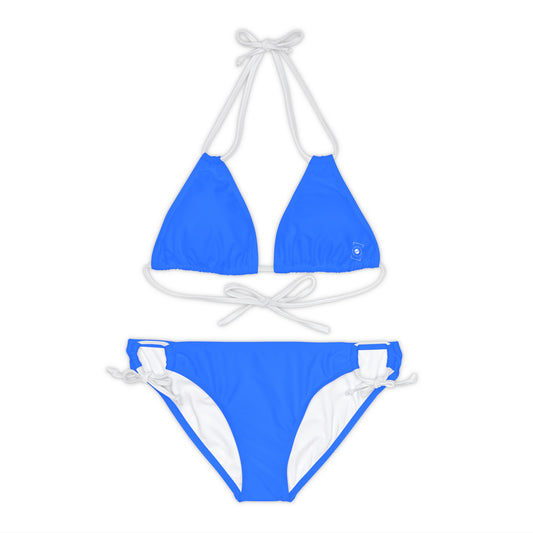 #2C75FF Electric Blue - Lace-up Bikini Set