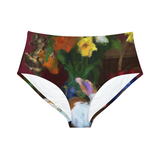 "Velveteen Aureate Easter Reverie" - High Waisted Bikini Bottom