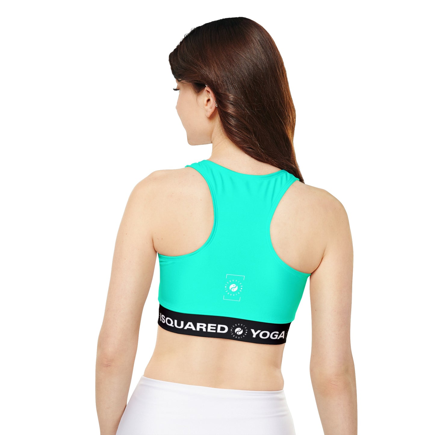 Neon Teal #11ffe3 - Lined & Padded Sports Bra