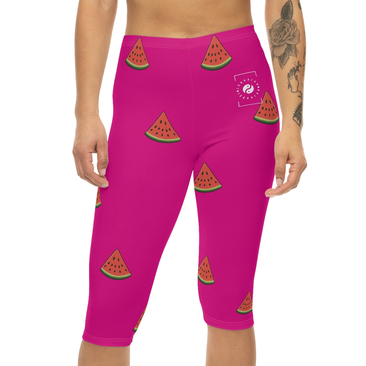 #DF0086 Pink + Watermelon - Capri Shorts