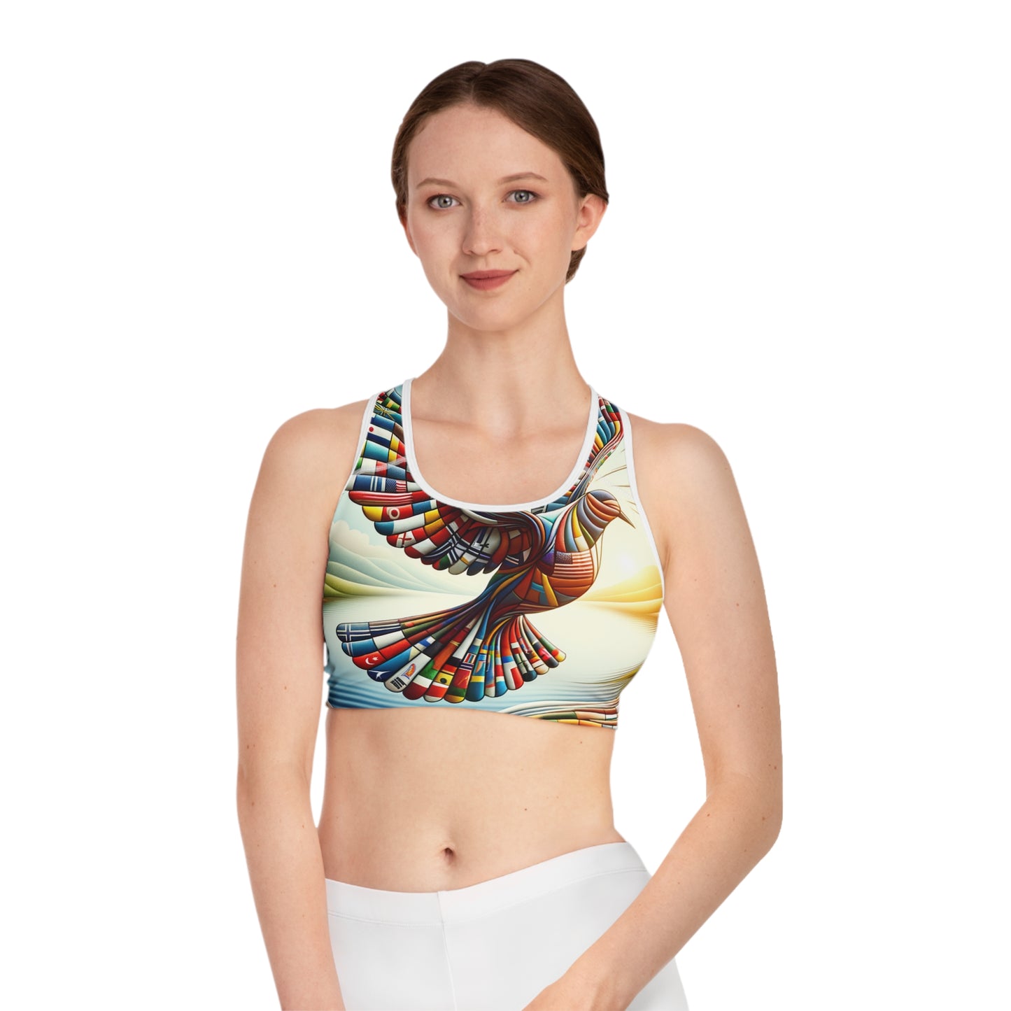 "Global Tapestry of Tranquility" - Soutien-gorge de sport haute performance