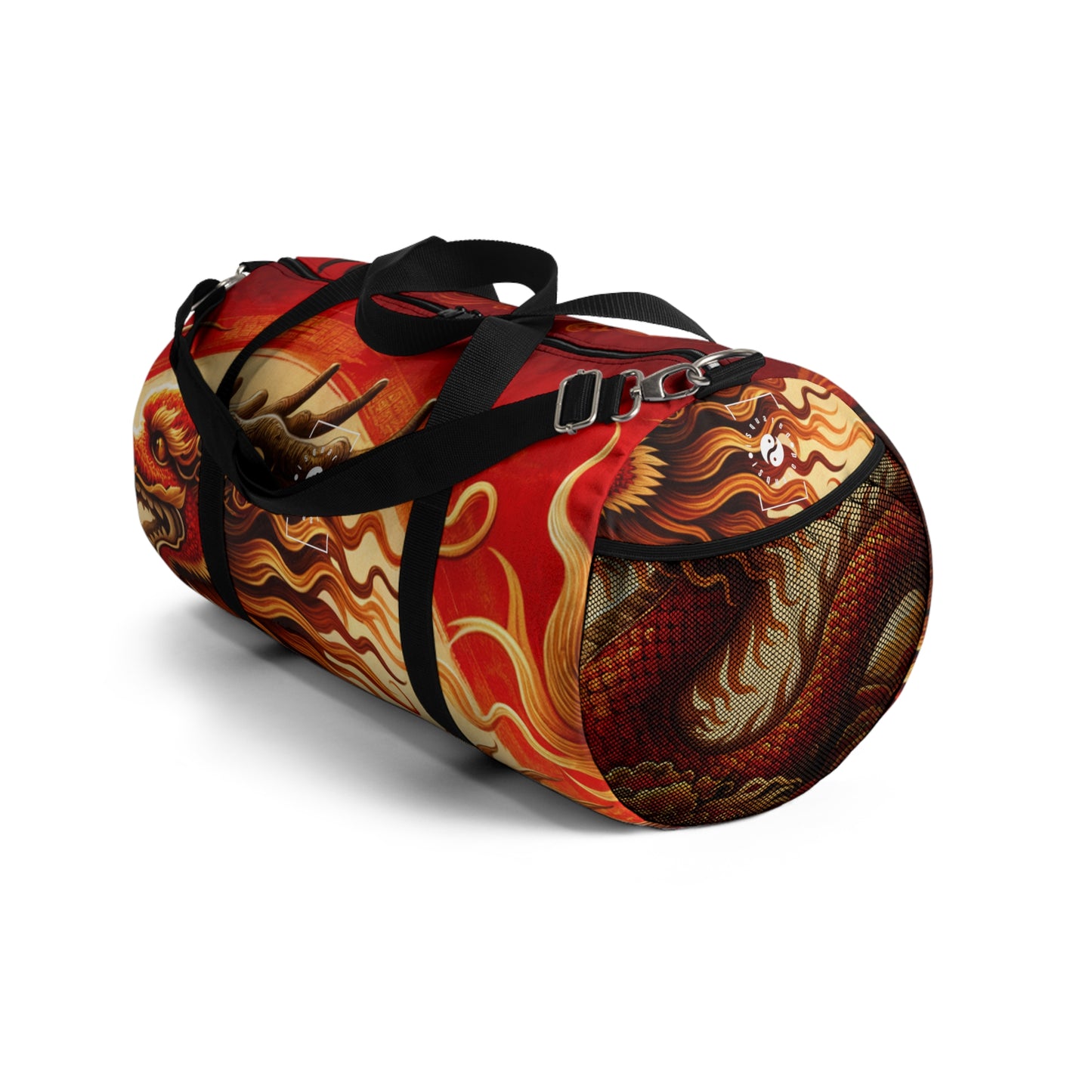 "Golden Dragon Dance in the Crimson Twilight" - Duffle Bag