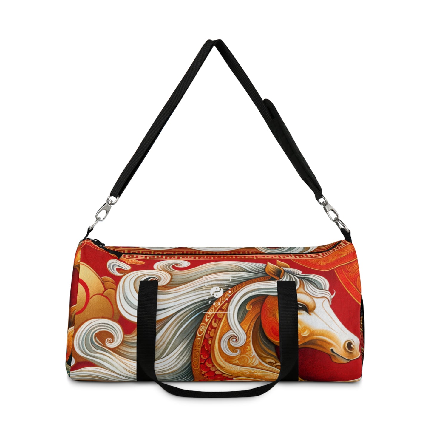 "Gold Gallop on Vermilion Vista: A Lunar New Year’s Ode" - Duffle Bag