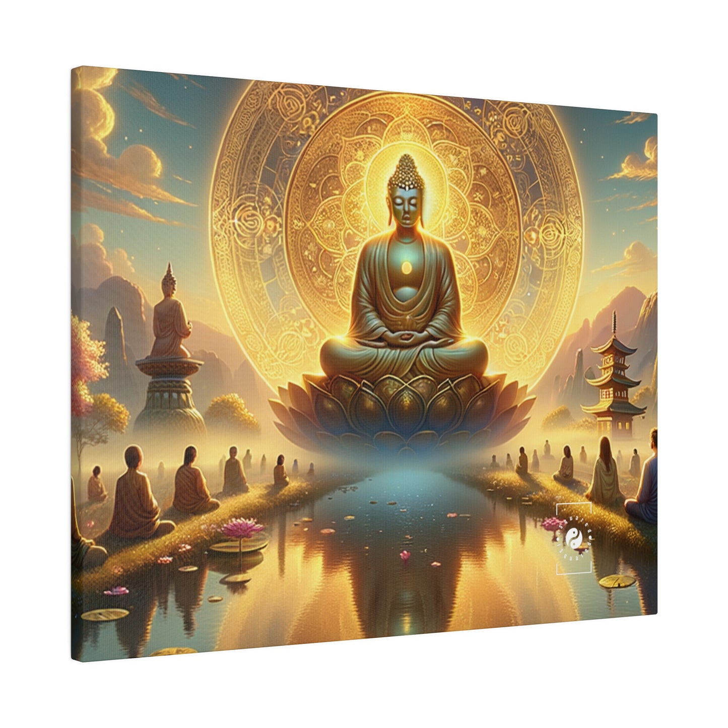 "Serenity in Transience: Illuminations of the Heart Sutra" - Art Print Canvas