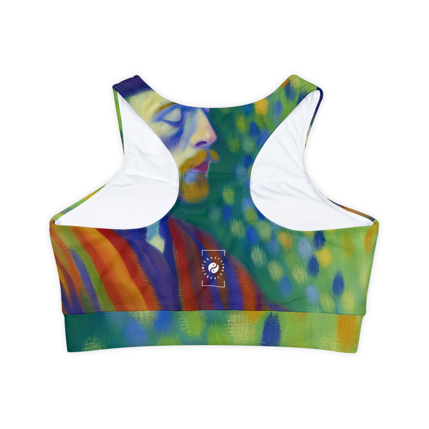 "Serene Resilience: A Frida's Solitude in hues" - Lined & Padded Sports Bra