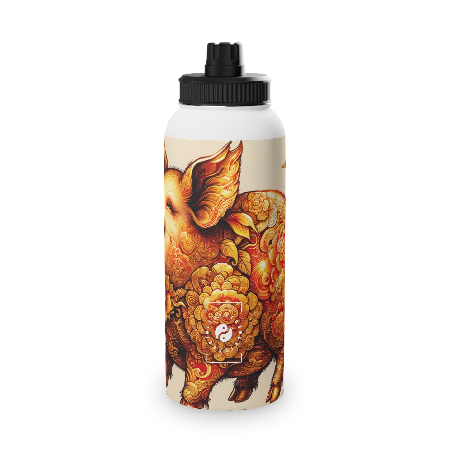 "Golden Prosperity: The Divine Swine Celebration" - Sports Water Bottle