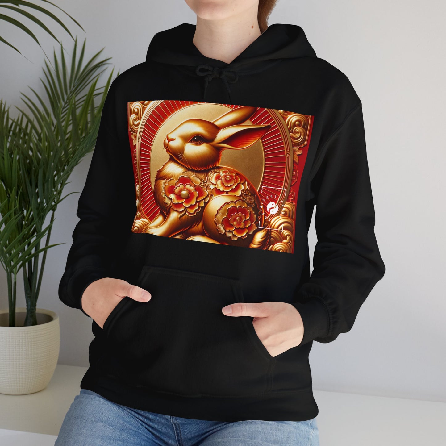 "Golden Blessings: Lunar Rabbit's Resplendence" - Hoodie