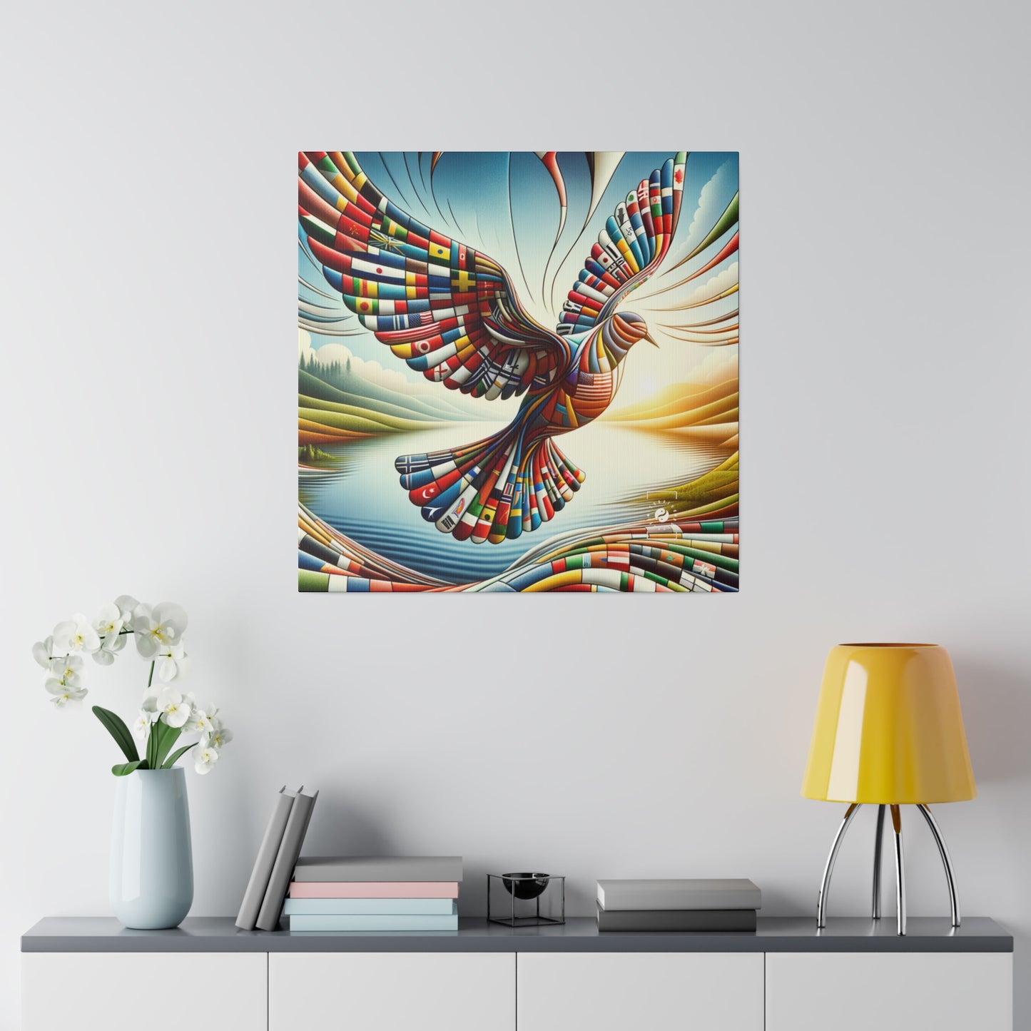 "Global Tapestry of Tranquility" - Art Print Canvas