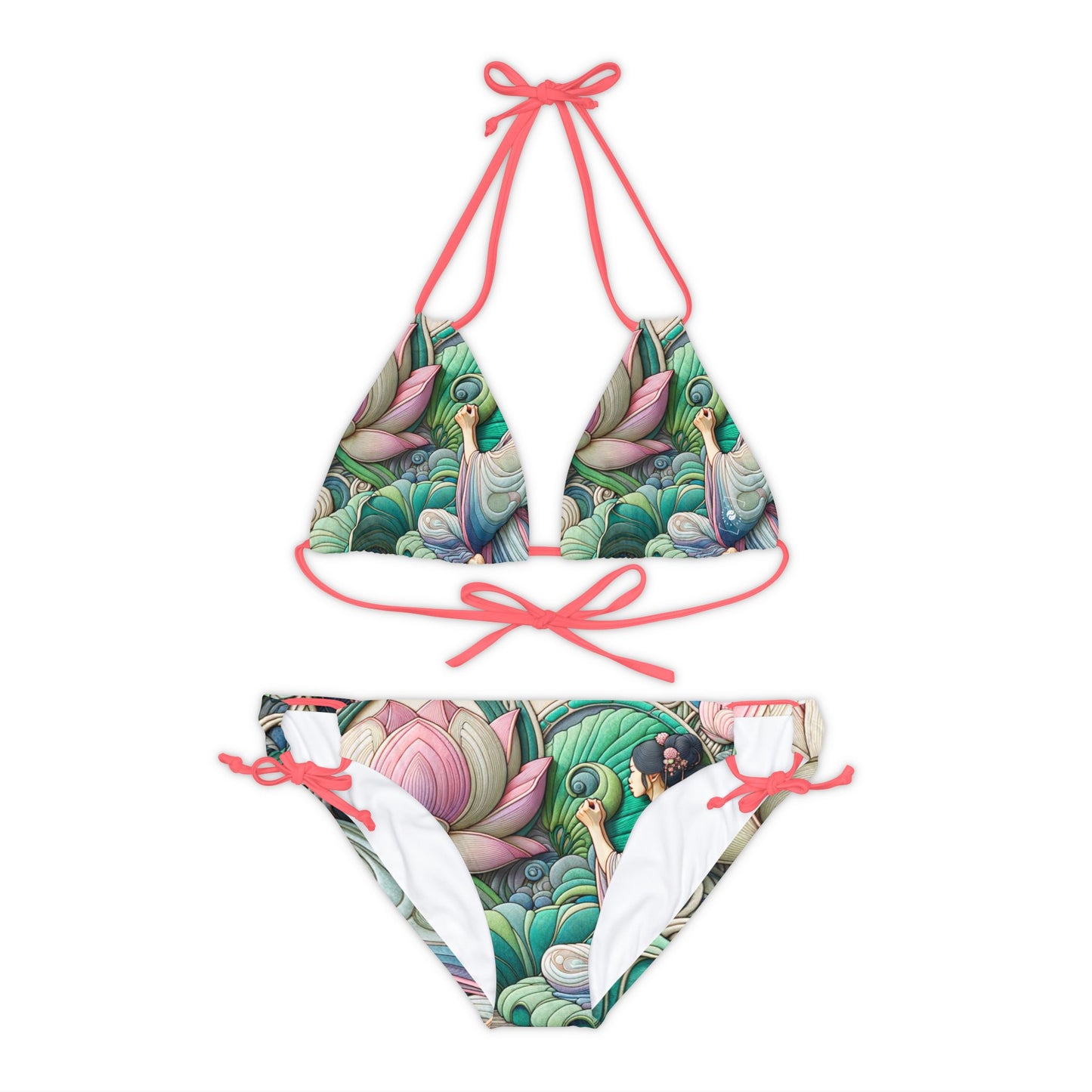 "Lotus Echo Serenity" - Lace-up Bikini Set