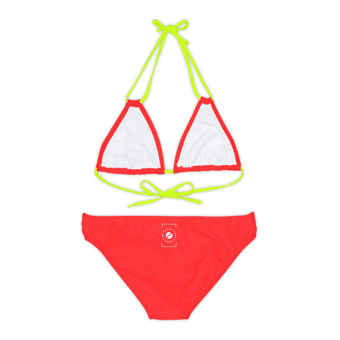 Bright Red FF3131 - Lace-up Bikini Set