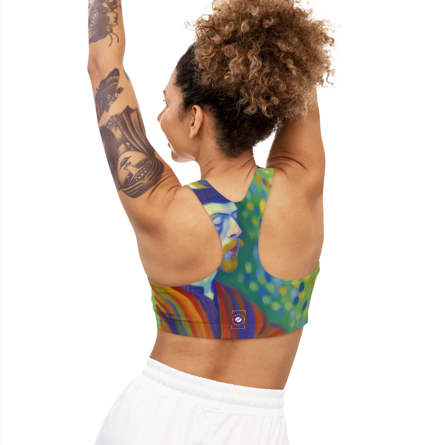 "Serene Resilience: A Frida's Solitude in hues" - Seamless Sports Bra