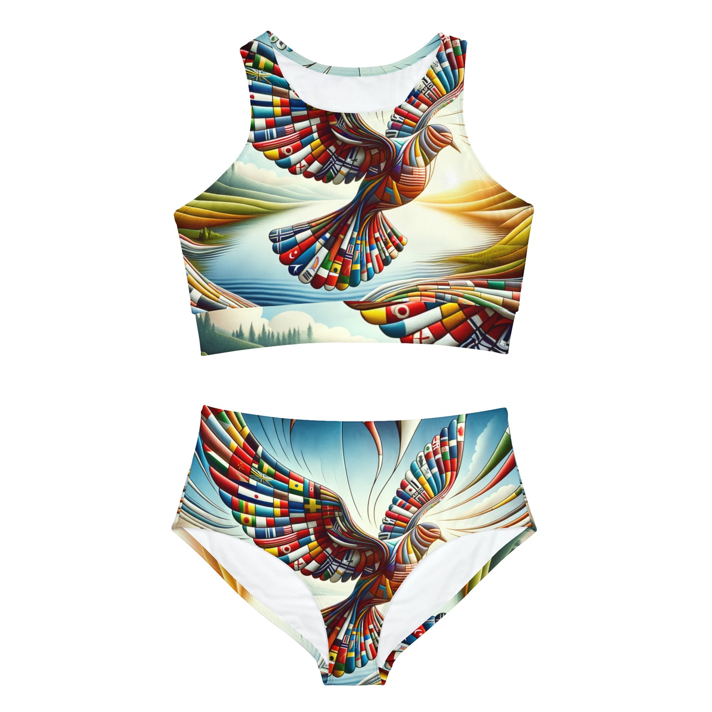 "Global Tapestry of Tranquility" - Hot Yoga Bikini Set