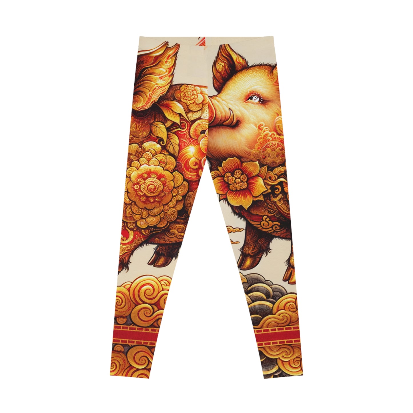 "Golden Prosperity: The Divine Boar Celebration" - Unisex Tights