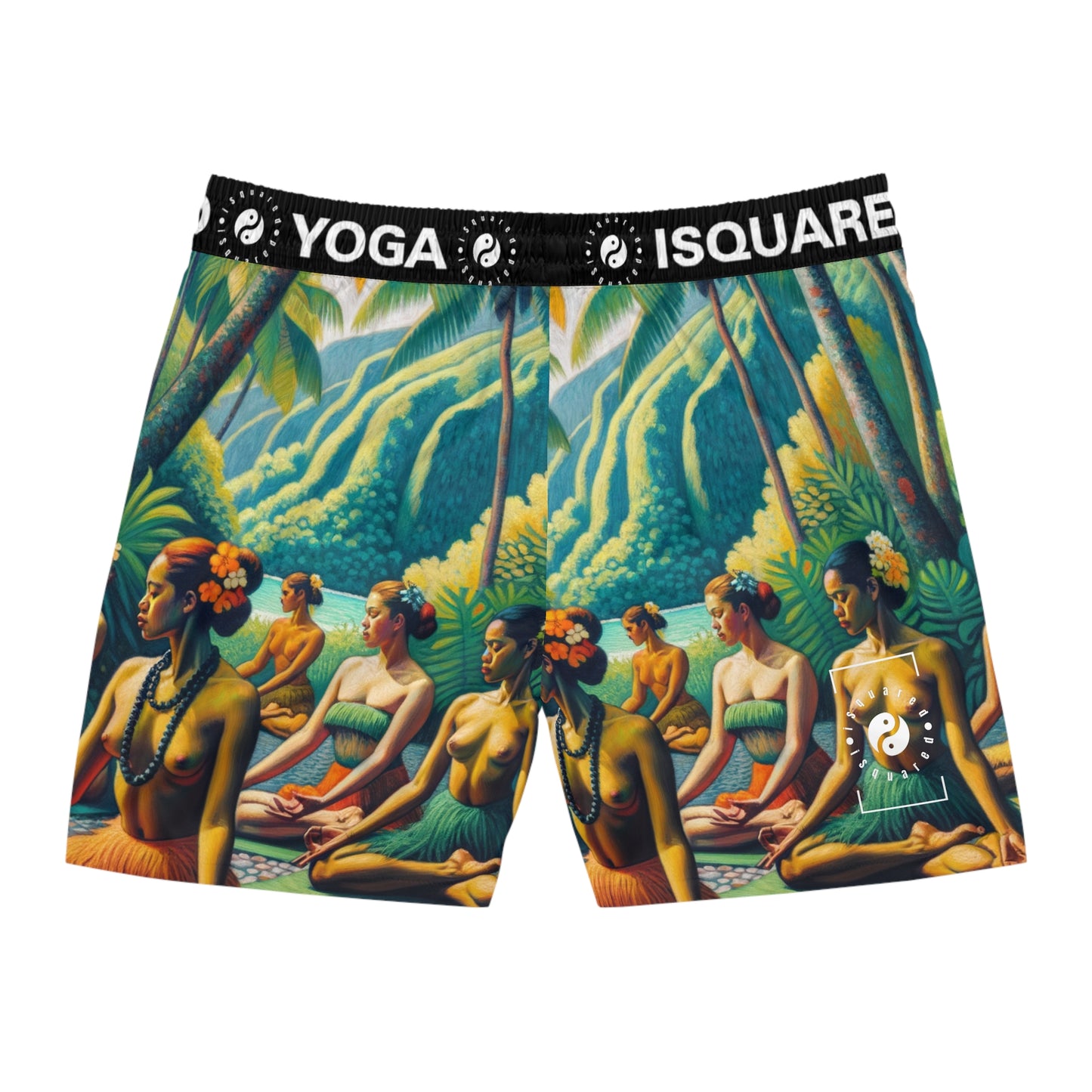 "Tahitian Tranquility - Swim Shorts (Mid-Length) for Men