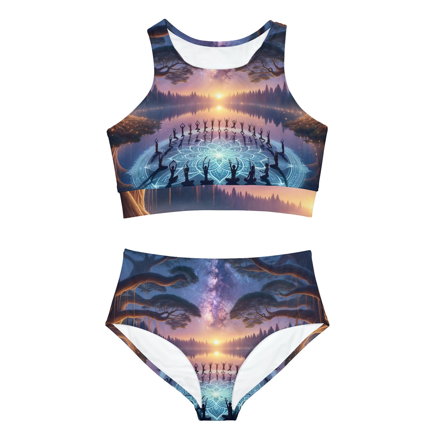 "Celestial Serenity: Mandala's Reflection" - Hot Yoga Bikini Set