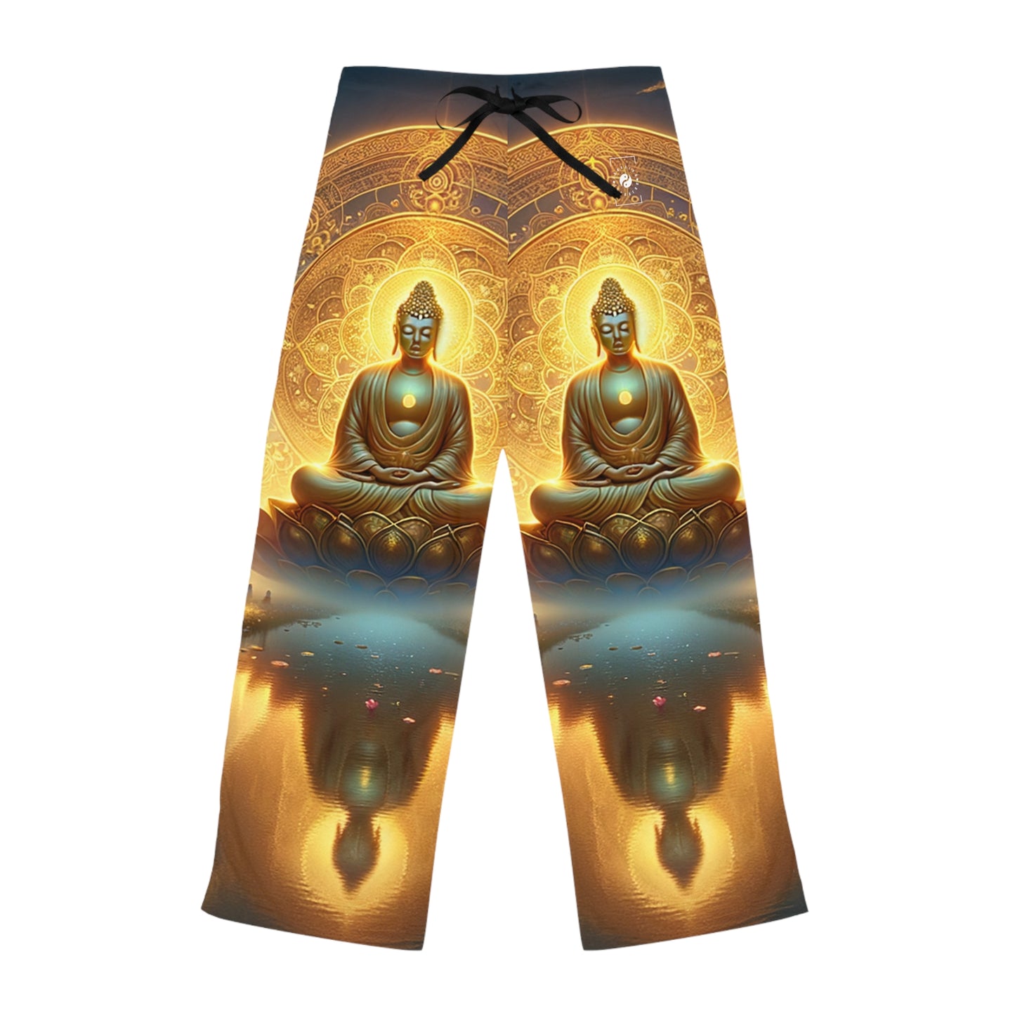 "Sérénité dans l'éphémère : Illuminations du Sutra du cœur" - Pantalon de détente pour femme