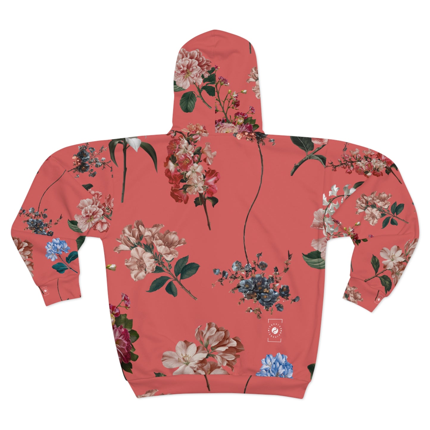 Botanicals on Coral - Zip Hoodie