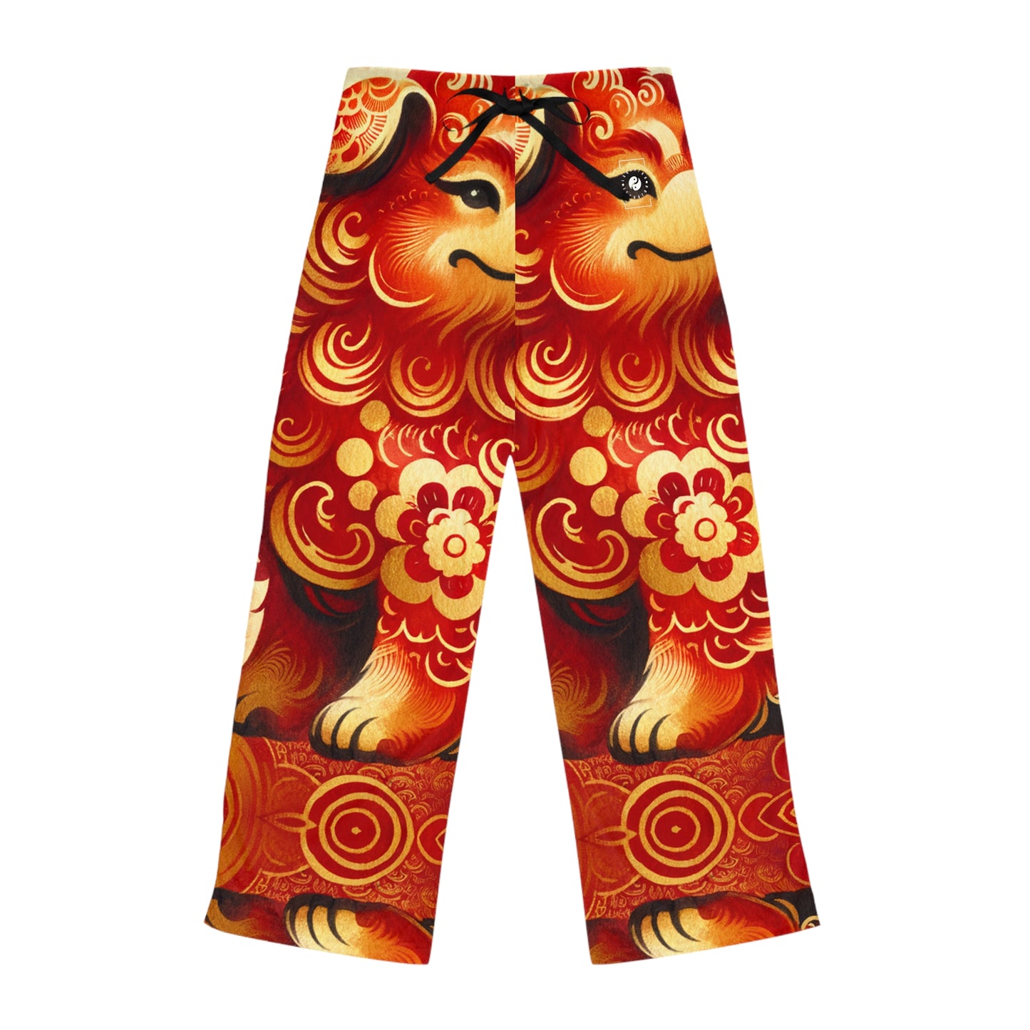 "Golden Canine Emissary on Crimson Tide: A Chinese New Year Odyssey" - Women lounge pants