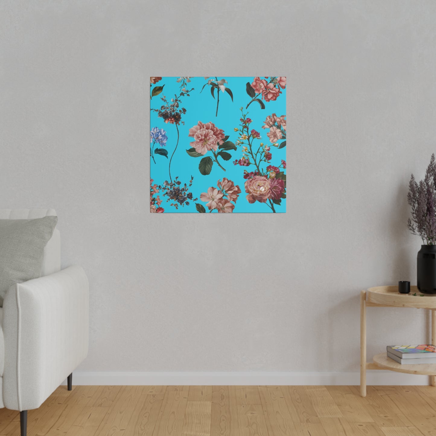 Botanicals on Azure - Art Print Canvas