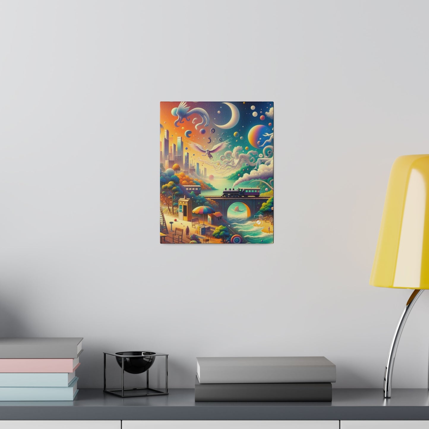 "Mirrors of Metaphor: A Murakami Odyssey" - Art Print Canvas