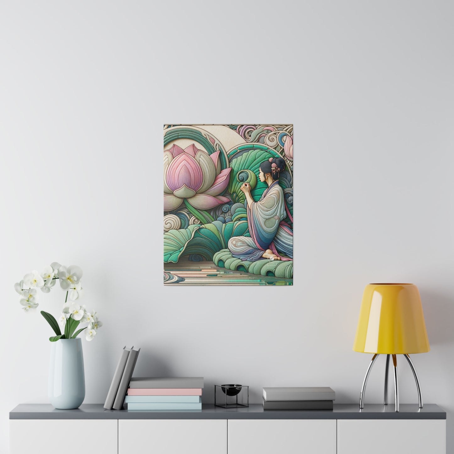 "Lotus Echo Serenity" - Art Print Canvas