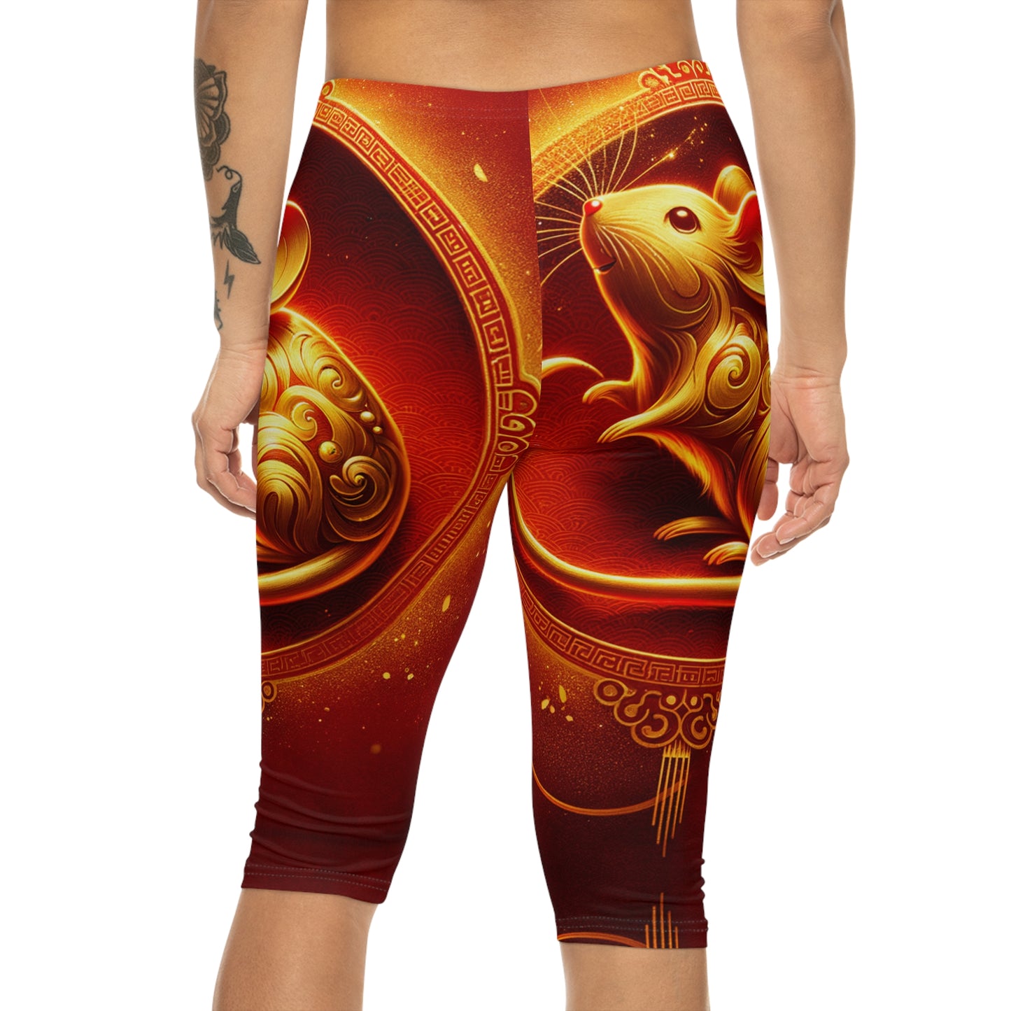 "Golden Emissary: A Lunar New Year's Tribute" - Capri Shorts