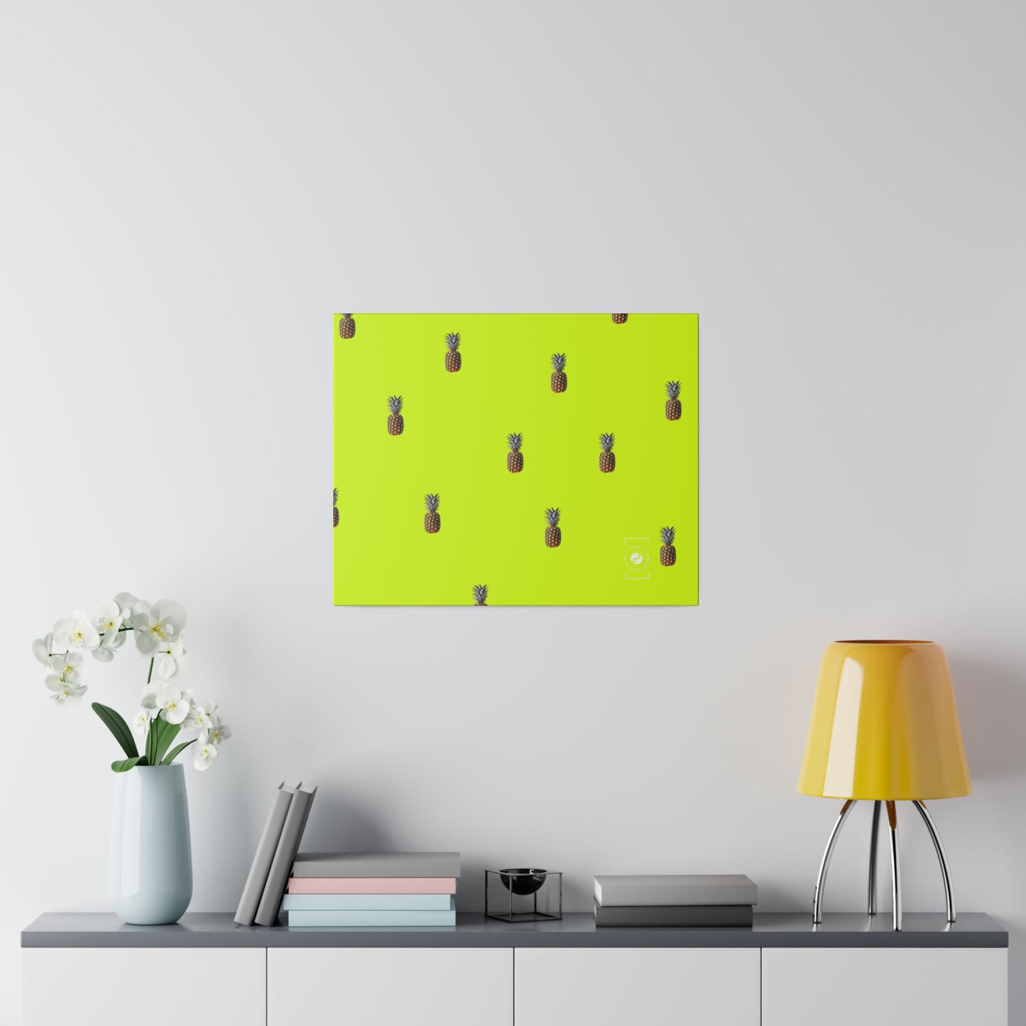 #D7FF11 Sharp Yellow + Pineapple - Art Print Canvas