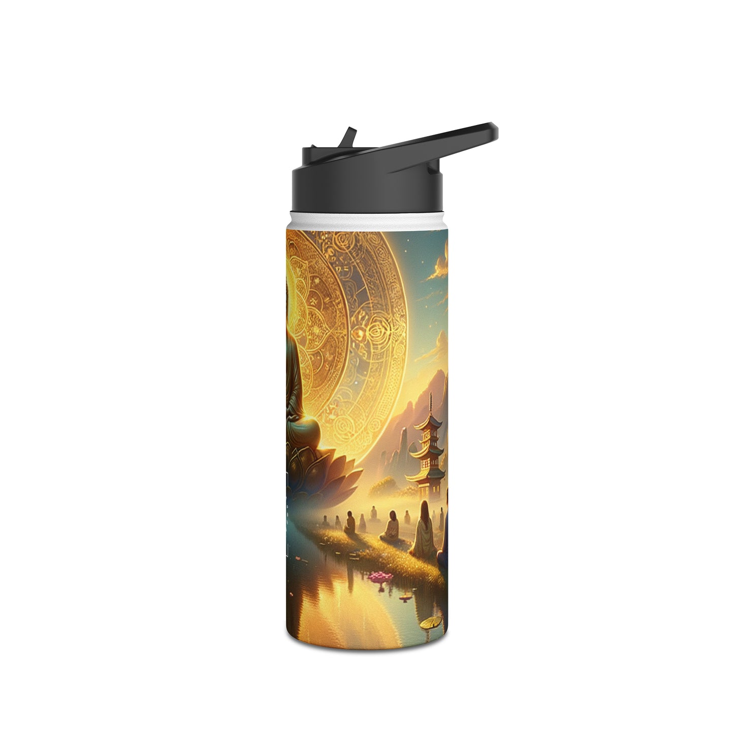 "Serenity in Transience: Illuminations of the Heart Sutra" - Water Bottle