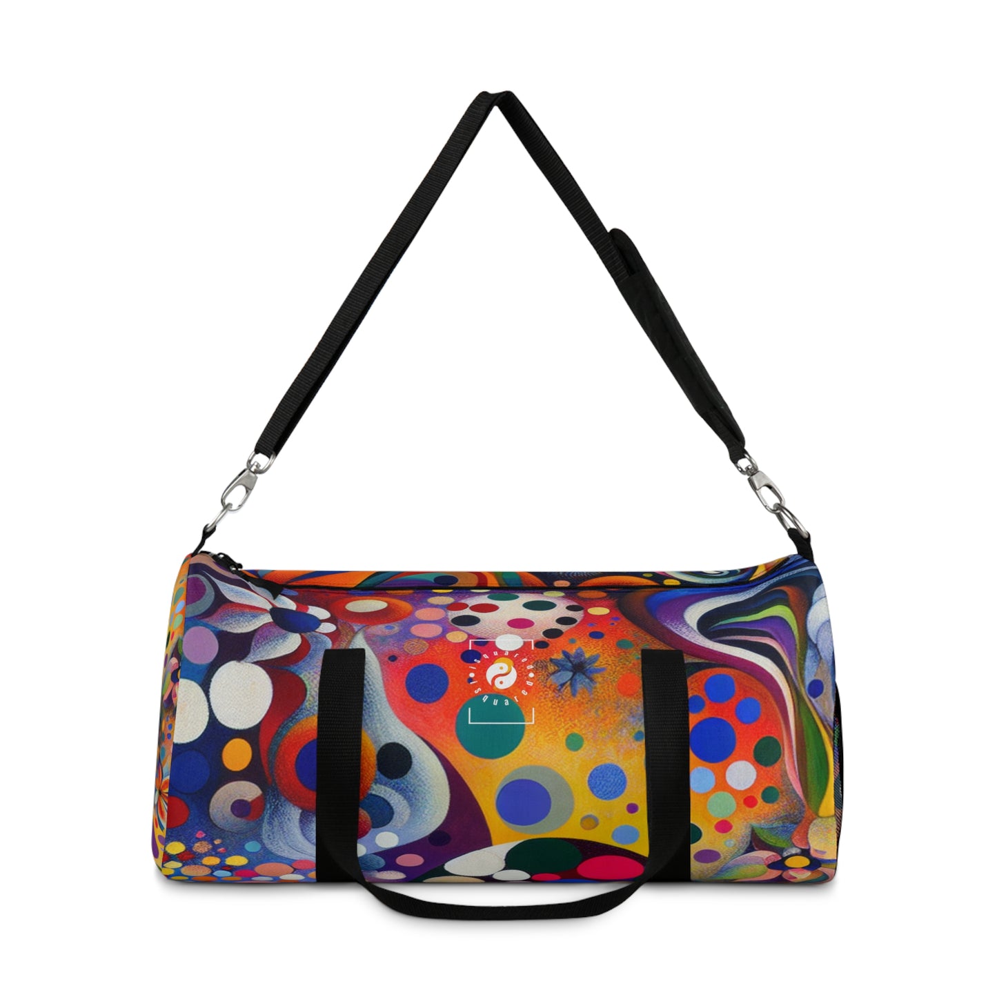 "Polka Petals in Yogic Surrealism: An Artistic Salute to Kusama and Kahlo" - Duffle Bag