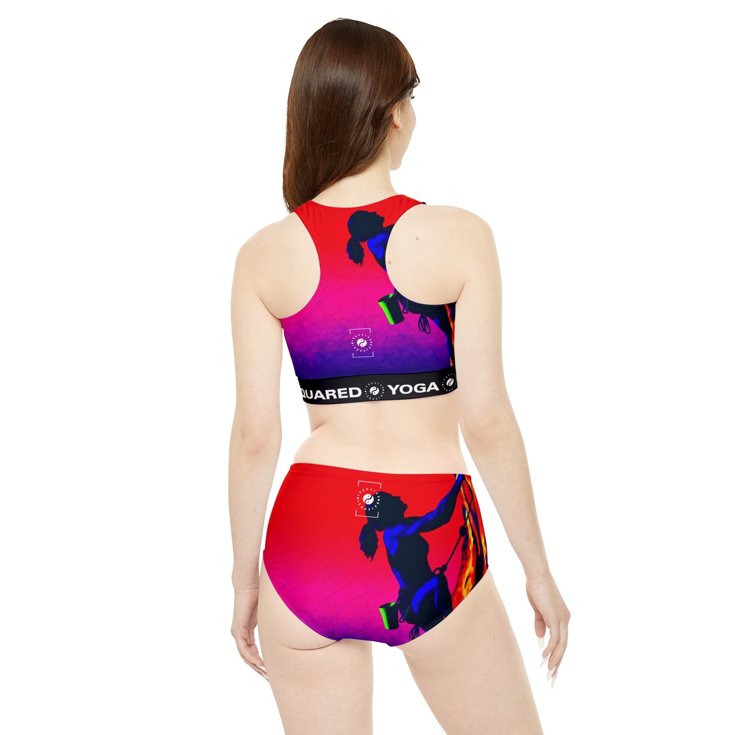 "Technicolour Ascent: The Digital Highline" - Hot Yoga Bikini Set