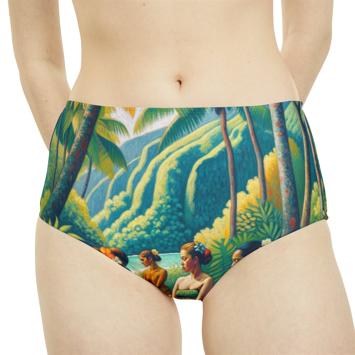 "Tahitian Tranquility - High Waisted Bikini Bottom