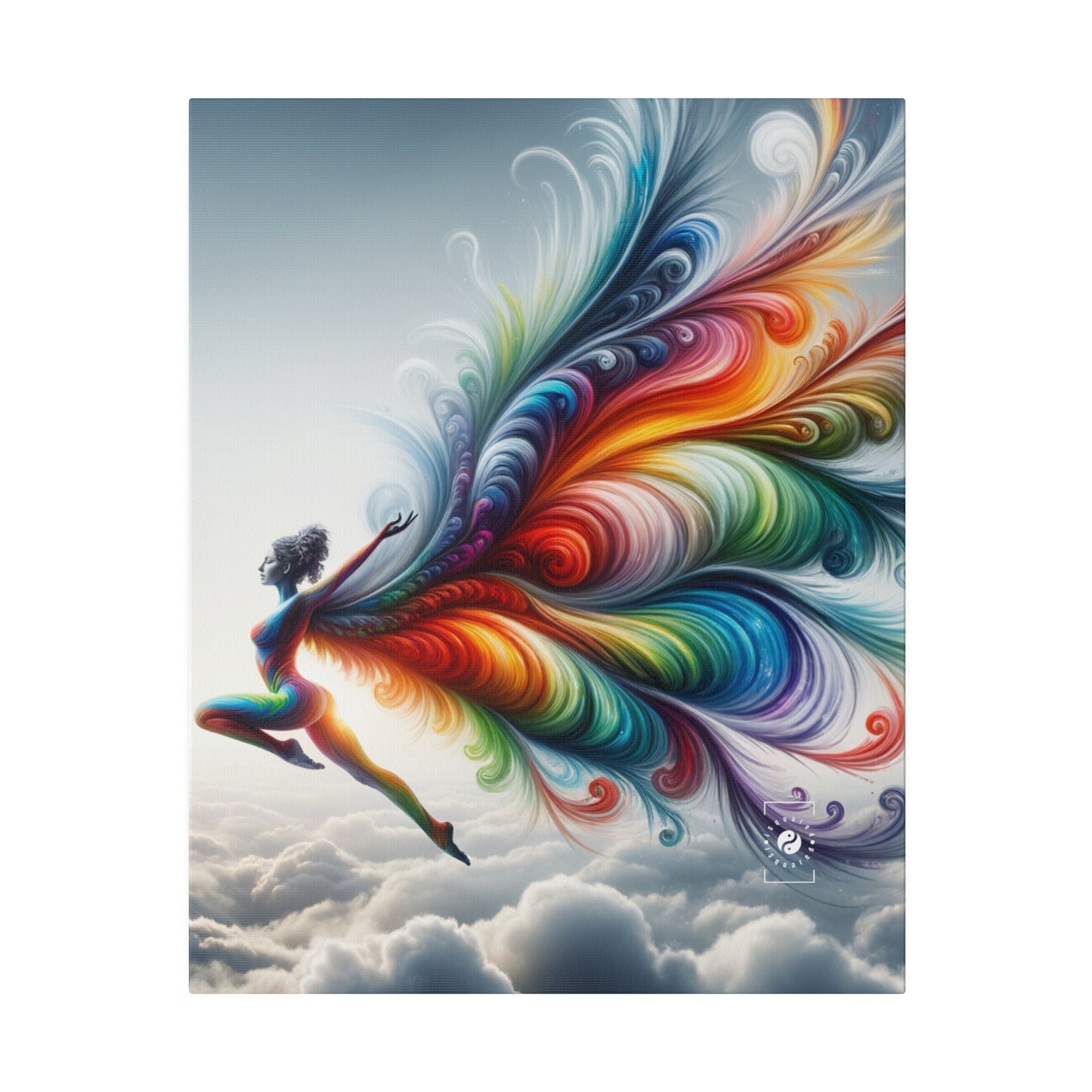 "Yogini's Rainbow Flight" - Art Print Canvas