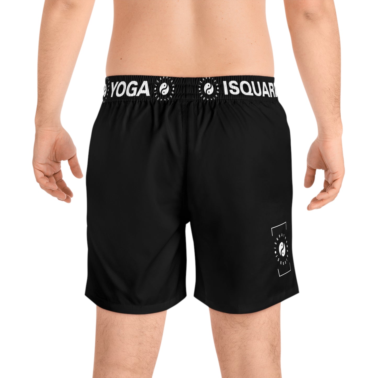 Pure Black - Swim Shorts (Mid-Length) for Men