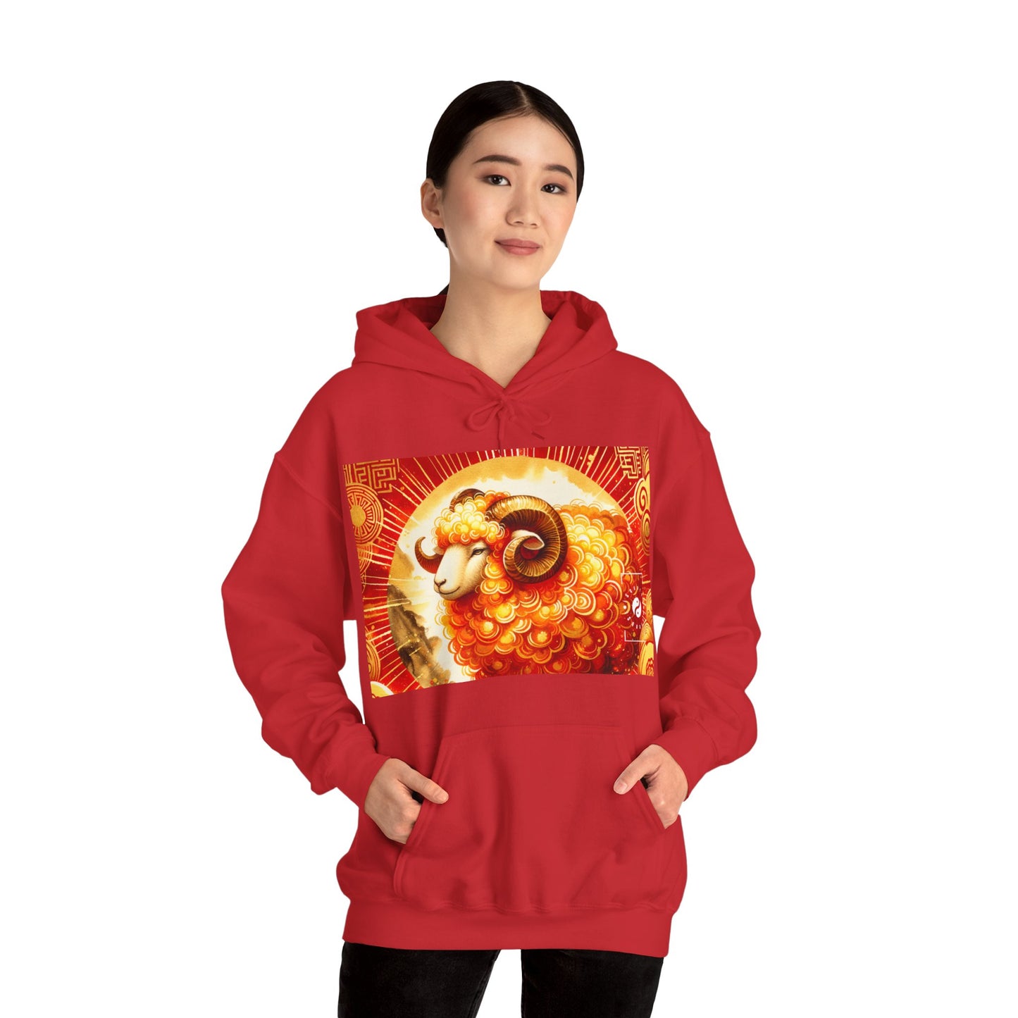 "Auspicious Gold of Divine Ewe: A Lunar New Year Revelry" - Hoodie